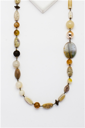 Artisanal Aura Bronzite Agate Necklace