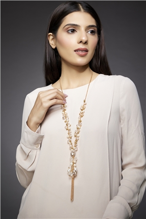 Katarina Winterland Pearl Tassel Necklace
