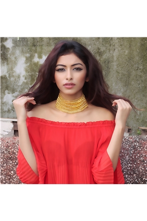 Classic Gold Mesh Necklace Cum Bracelet