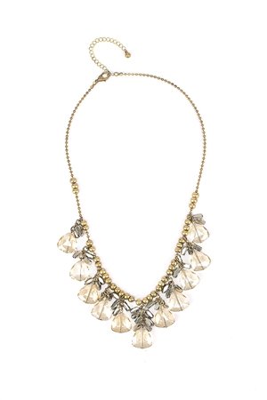 Crystal Drops Princess Antique Gold Choker Necklace