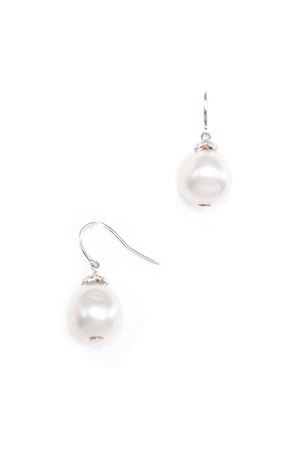 Moonstone Silver Pearl Drop Earrings
