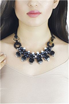 Midnight In Berlin Black Crystal Necklace