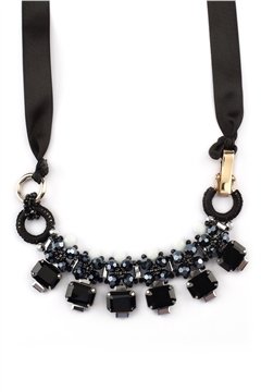 Midnight In Berlin Black Crystal Necklace