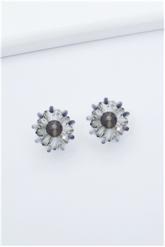 White Swan Stud Crystal Earrings