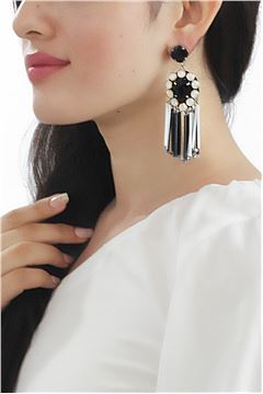 The Manhattan Black and White Glass Dangler Earrings