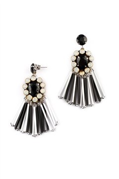 The Manhattan Black and White Glass Dangler Earrings
