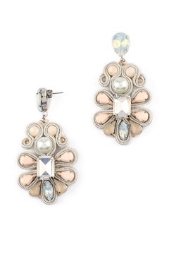A Stranger In Paris Diamante Floral Statement Earrings