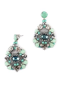 Cali Coast Turquoise Crystal Statement Earrings
