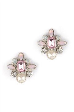 The Stop at St Tropez Diamante Crystal Pearl Clip-On Earrings