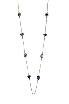 Cosmos String Blue Glass Stone Long Necklace Cosmos String Blue Glass Stone Long Necklace