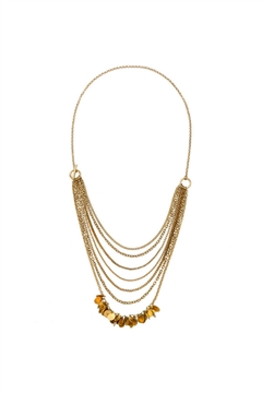 Layered Fringe Multi Layered Gold Chain Necklace