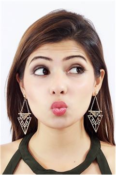 The Esther Triangular Minimalistic Gold Earrings