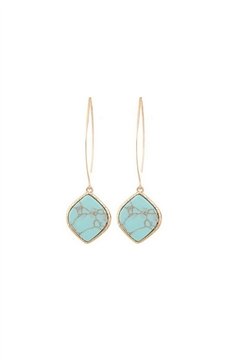 Seafoam Marble Stone Drop Earrings