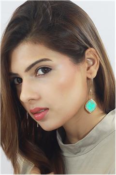 Seafoam Marble Stone Drop Earrings
