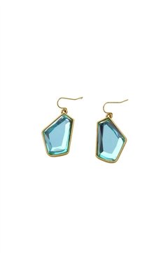 Glacier Shard Crystal Blue Drop Earrings