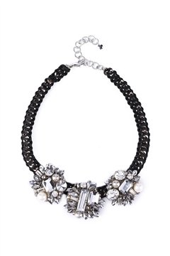 Celine Crystal Cluster Collar Statement Necklace