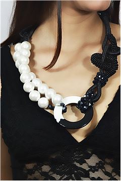 Ying Yang Pearl Statement Necklace