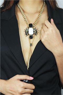 Calypso Y-Chain White Long Necklace