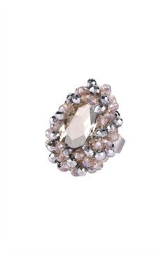 Briolette Crystal Statement Ring