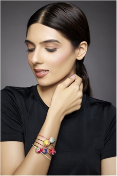 Set of 5 Multi Colour Thread Ball Bracelets 1