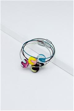 Set of 5 Multi Colour Thread Ball Bracelets 2
