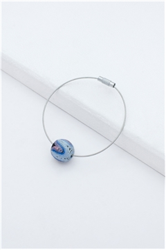 Black Blue Thread Ball Wire Bracelet