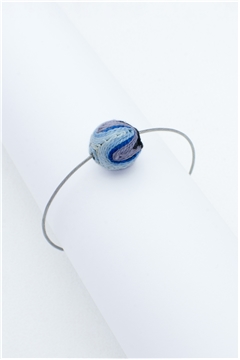 Black Blue Thread Ball Wire Bracelet