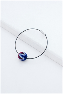 Blue Red Thread Ball Wire Bracelet