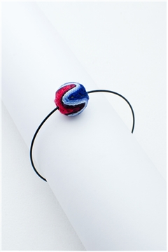 Blue Red Thread Ball Wire Bracelet