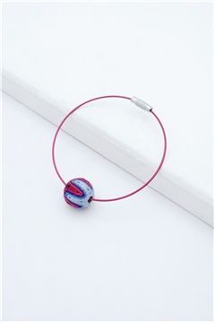 Blue White Thread Ball Wire Bracelet