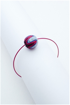 Blue White Thread Ball Wire Bracelet