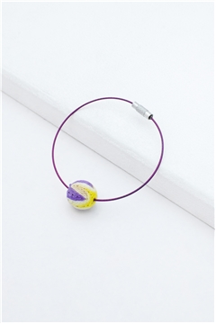 Purple Yellow Thread Ball Wire Bracelet