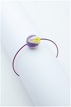 Purple Yellow Thread Ball Wire Bracelet