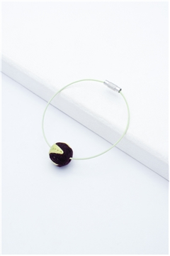 Yellow Brown Thread Ball Wire Bracelet