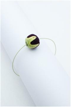 Yellow Brown Thread Ball Wire Bracelet