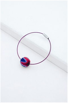 Red Blue Thread Ball Wire Bracelet