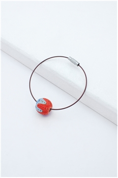 Orange Blue Thread Ball Wire Bracelet