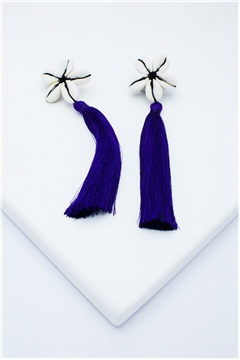Violet Shell Tassel Earrings