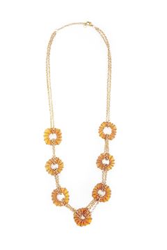 Tangerine  Mojito Glass Necklace