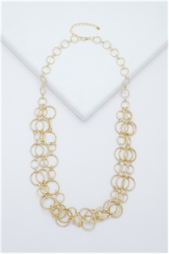 Claire Gold Rings Layered Long Necklace