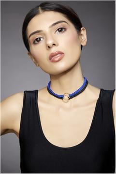 Set of 2 Gold Ring Choker Necklace