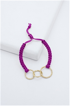 Infinity Gold Link Purple Thread Bracelet