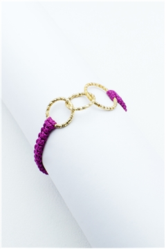 Infinity Gold Link Purple Thread Bracelet