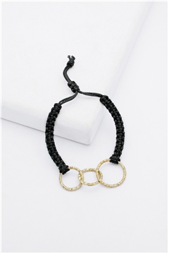 Infinity Gold Link Black Thread Bracelet