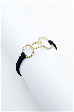 Infinity Gold Link Black Thread Bracelet