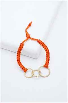 Infinity Gold Link Orange Thread Bracelet