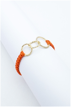Infinity Gold Link Orange Thread Bracelet