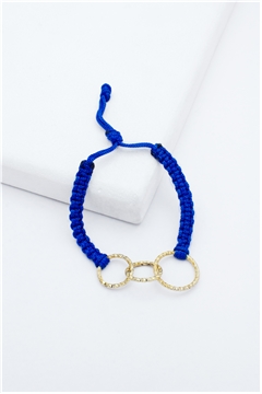 Infinity Gold Link Blue Thread Bracelet