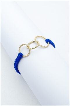 Infinity Gold Link Blue Thread Bracelet