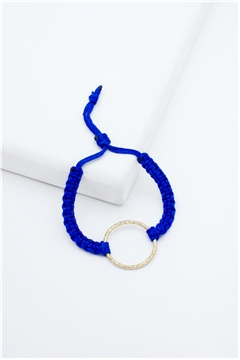 Gold Ring Blue Thread Bracelet